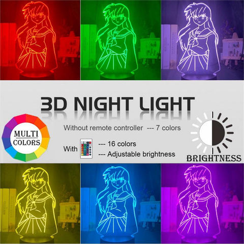 Image of Kagome Higurashi Figure 3D Illusion Lamp Night Light