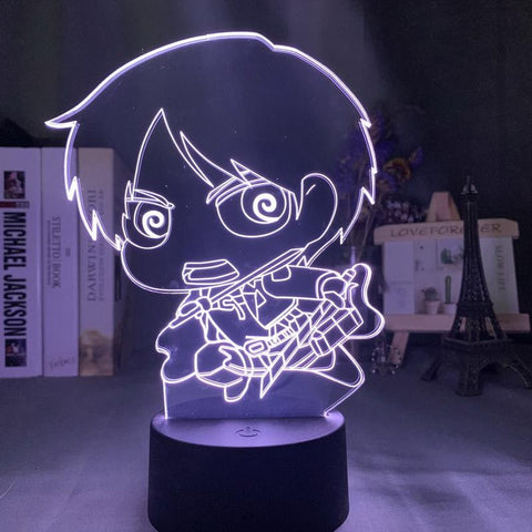 Image of Kids Eren Yeager Chibi Figure 3D Illusion Lamp Night Light