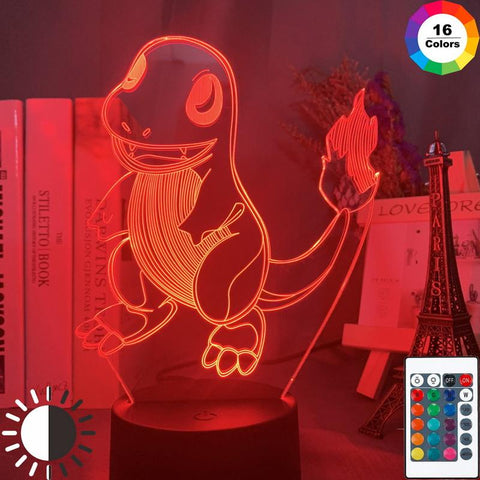 Image of Kids Game Pokemon Go Charmander Figure 3D Illusion Lamp Night Light