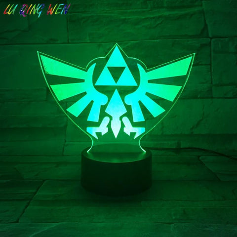 Image of Kids Game The Legend of Zelda Logo 3D Illusion Lamp Night Light