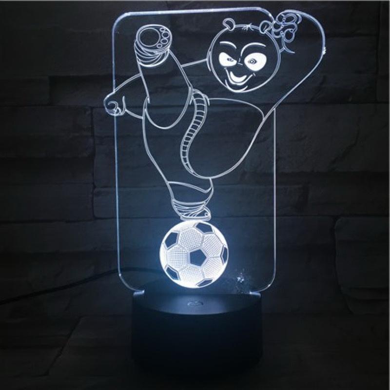 Kids Kung Fu Panda Football 01 3D Illusion Lamp Night Light