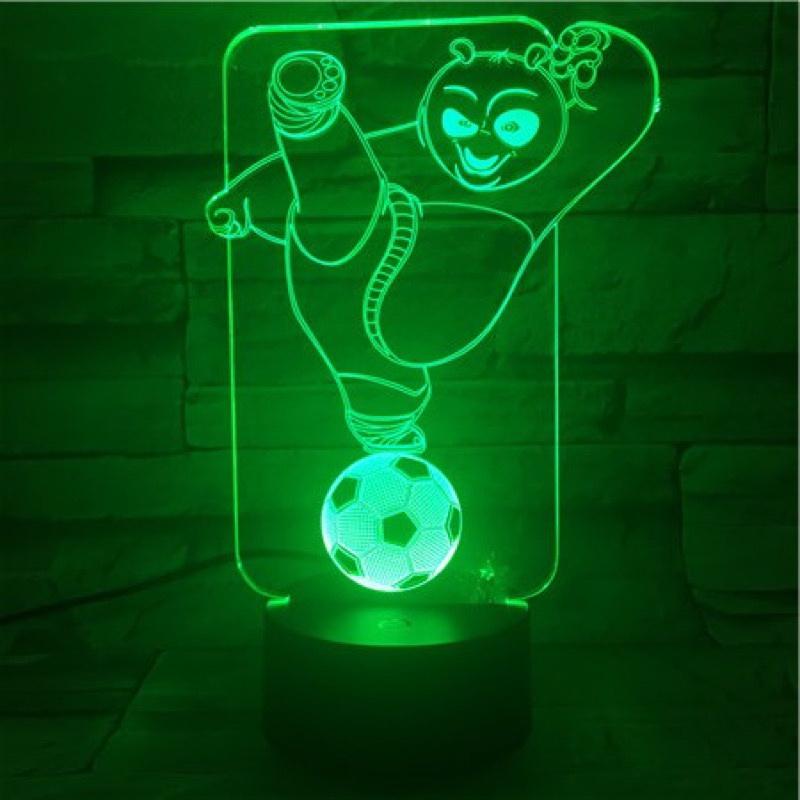 Kids Kung Fu Panda Football 3D Illusion Lamp Night Light