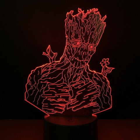Image of Kids Marvel Super Hero Groot 3D Illusion Lamp Night Light