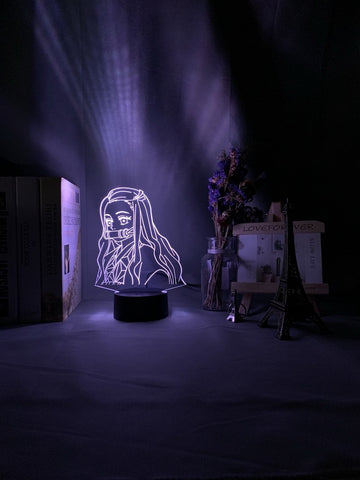 Image of Kimetsu No Yaiba Nezuko Kamado Figure 3D Illusion Lamp Night Light