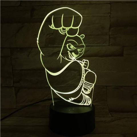 Image of Kung Fu Panda Bed Room 3D Illusion Lamp Night Light