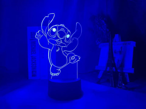 Image of Lilo and Stitch Dancing Figure 3D Illusion Lamp Night Light