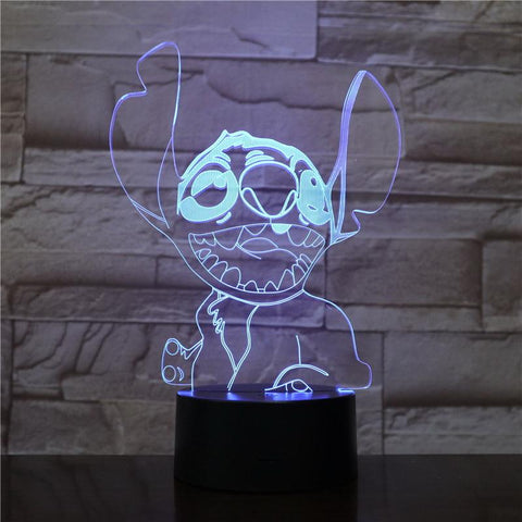 Image of Lilo and Stitch Wonderful 3D Illusion Lamp Night Light