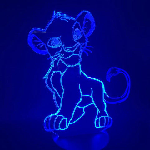 Image of Lion King Kids Animal 3D Illusion Lamp Night Light