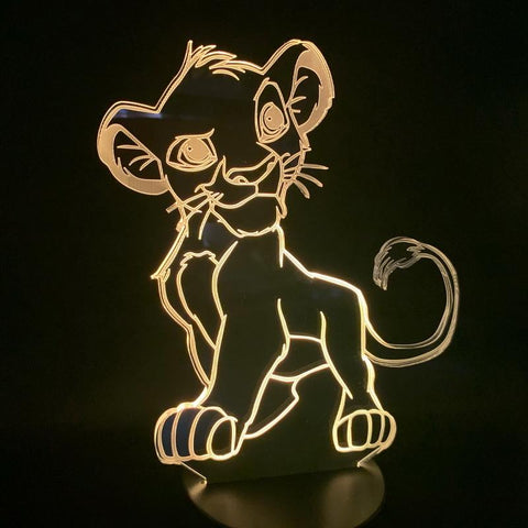 Image of Lion King Kids Animal 3D Illusion Lamp Night Light