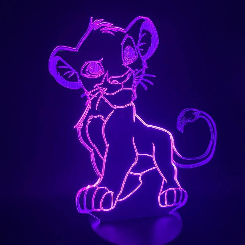 Lion King Kids Animal 3D Illusion Lamp Night Light