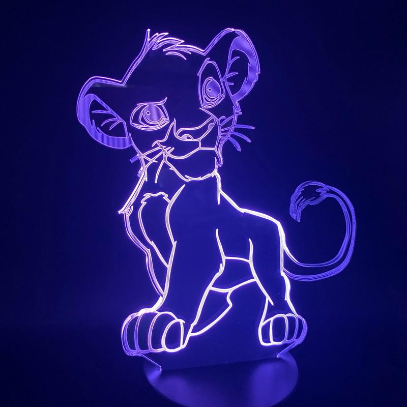 Lion King Kids Animal 3D Illusion Lamp Night Light