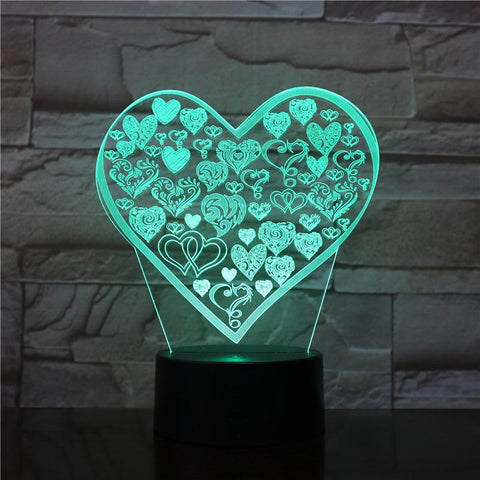 Image of Love Type 3D Illusion Lamp Night Light