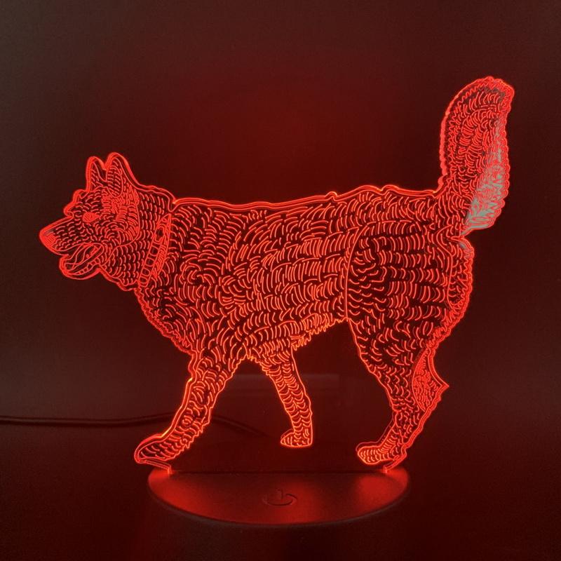 lovely dog 3D Illusion Lamp Night Light