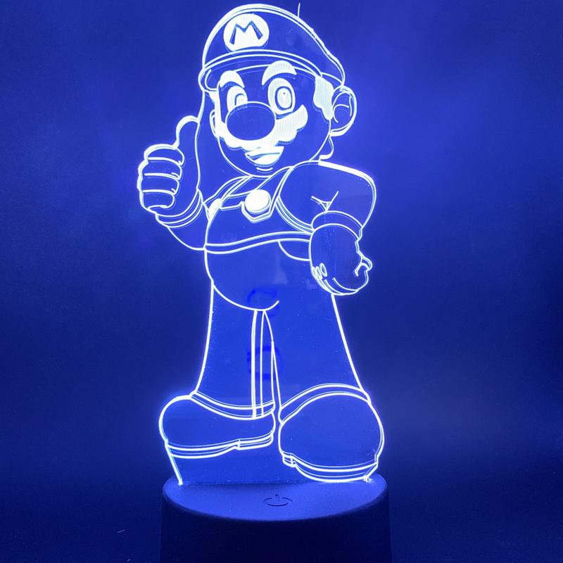 Lovely Mario Room 3D Illusion Lamp Night Light