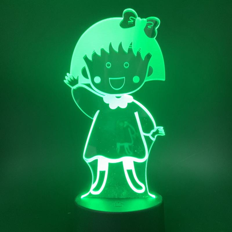 Manga Chibi Maruko Chan Figure 3D Illusion Lamp Night Light
