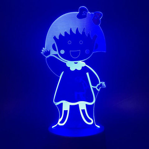 Image of Manga Chibi Maruko Chan Figure 3D Illusion Lamp Night Light