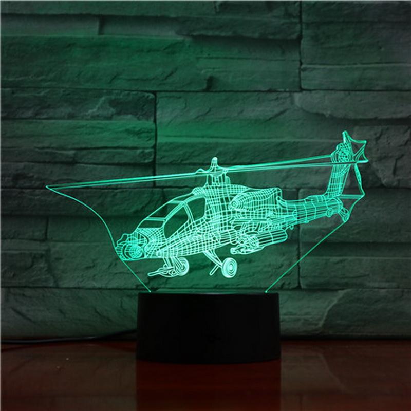 Mangusta helicopter 3D Illusion Lamp Night Light