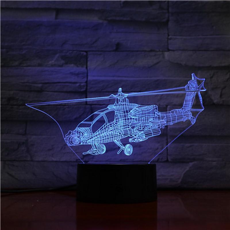 Mangusta helicopter 3D Illusion Lamp Night Light
