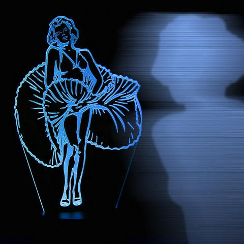 Image of Marilyn Monroe Action Figure 3D Illusion Lamp Night Light