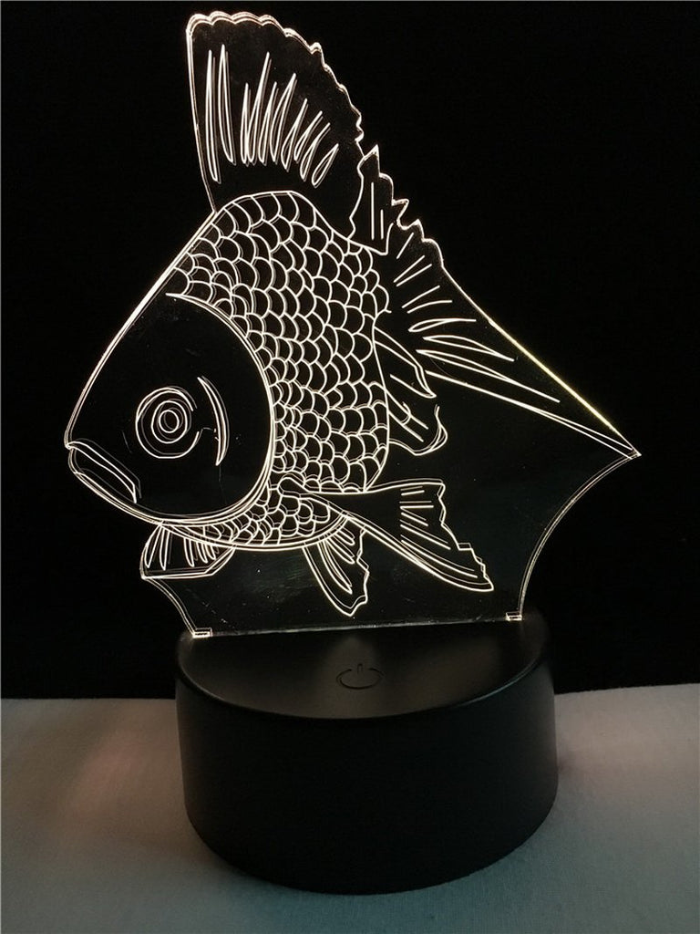 Marine life Ocean Animal Fish 3D Illusion Lamp Night Light
