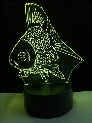 Image of Marine life Ocean Animal Fish 3D Illusion Lamp Night Light