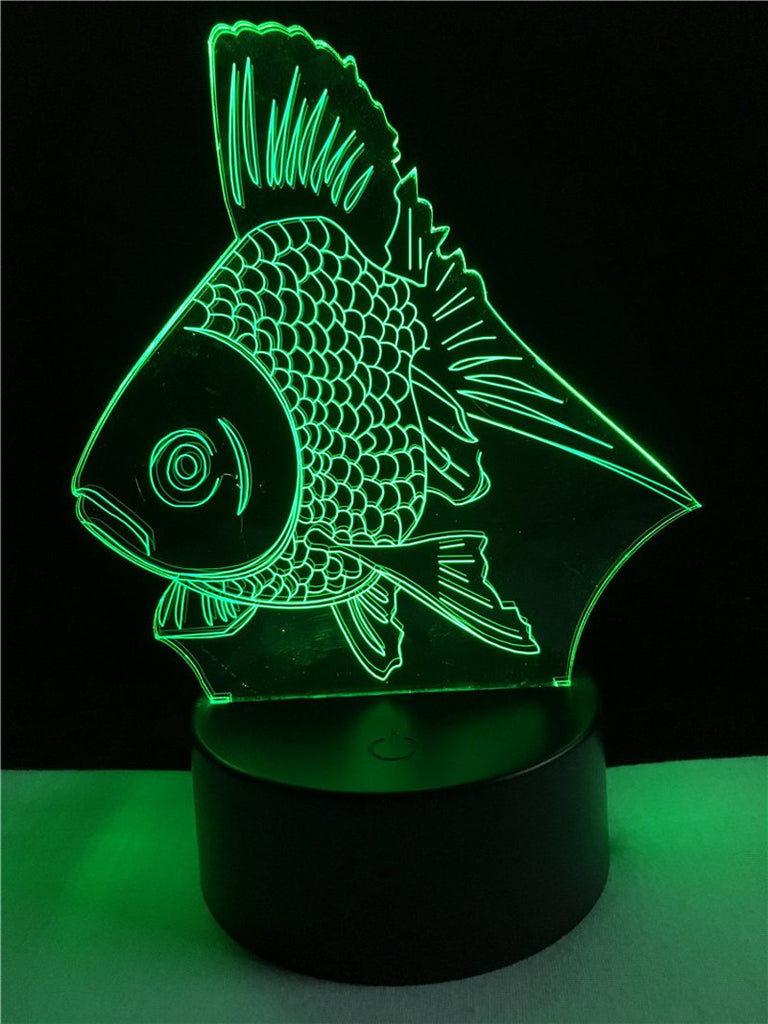 Marine life Ocean Animal Fish 3D Illusion Lamp Night Light