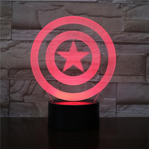 Image of Marvel Captain America Shield 3D Illusion Lamp Night Light