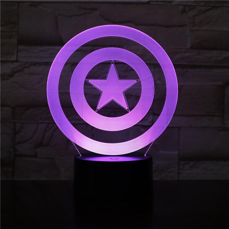 Marvel Captain America Shield 3D Illusion Lamp Night Light