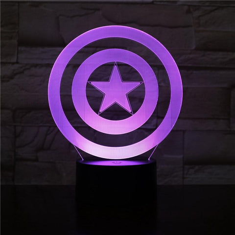Image of Marvel Captain America Shield 3D Illusion Lamp Night Light