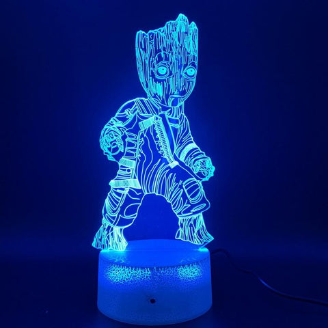 Image of Marvel Comics Guardians of The Galaxy Groot Figure 3D Illusion Lamp Night Light