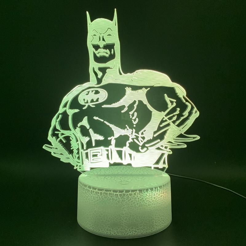 Marvel Comics Superhero Batman Hologram Room 3D Illusion Lamp Night Light