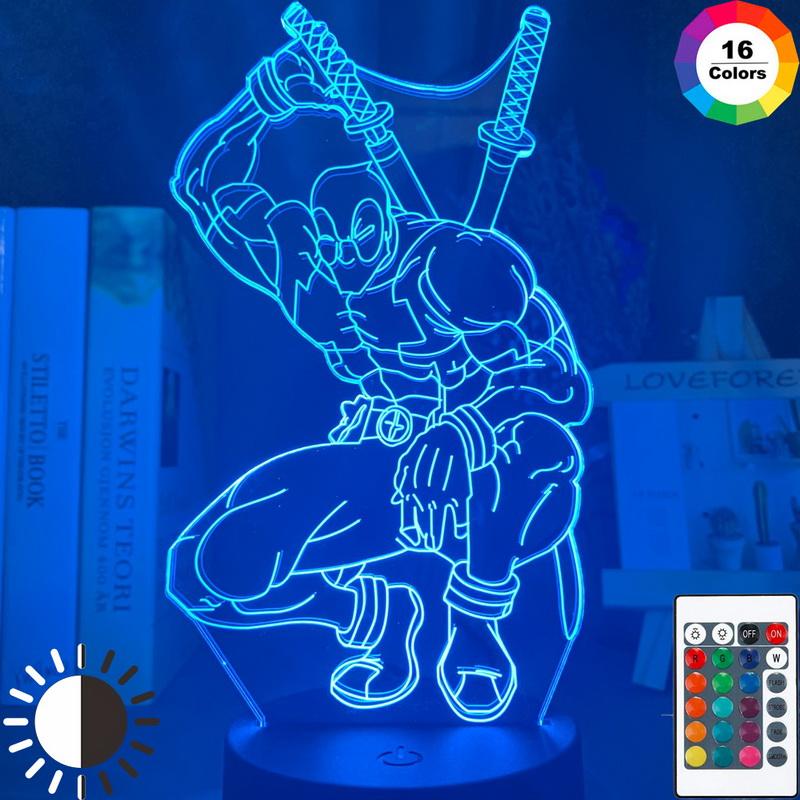 Marvel Deadpool Figure 01 3D Illusion Lamp Night Light
