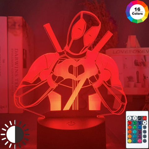 Image of Marvel Deadpool Figure 3D Illusion Lamp Night Light