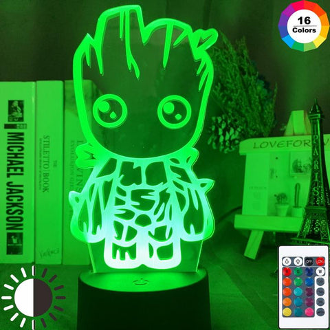 Image of Marvel Groot Guardians of The Galaxy The Avengers Superhero Groot 01 3D Illusion Lamp Night Light