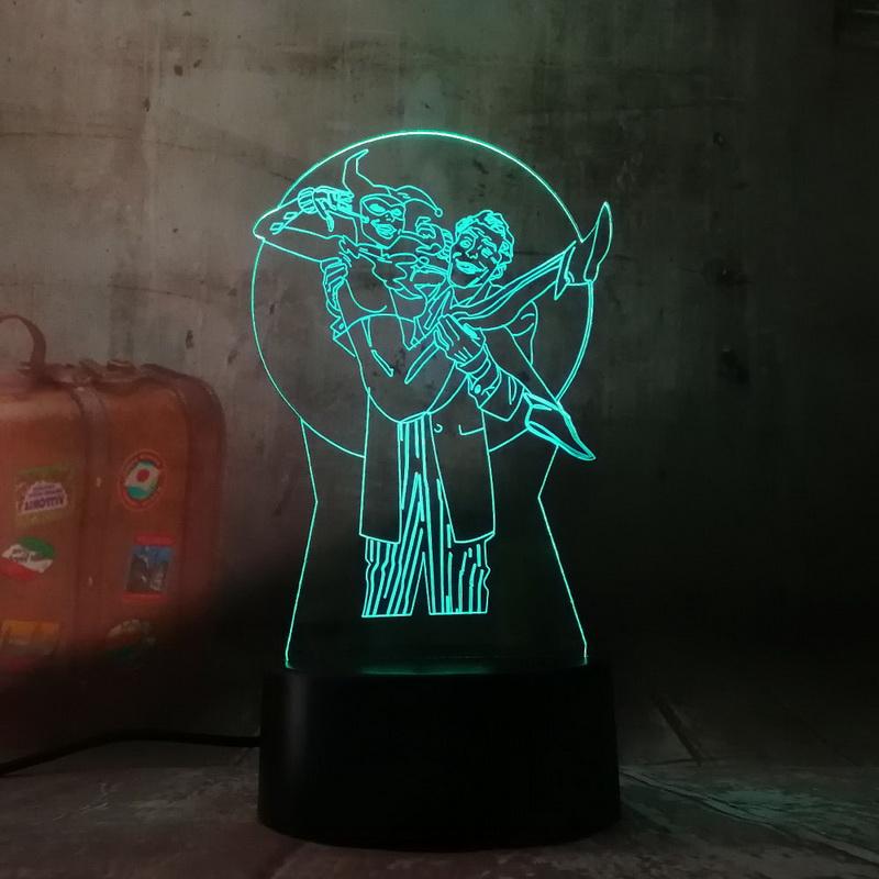 Marvel Harley Quinn Joker Suicide Squad 3D Illusion Lamp Night Light