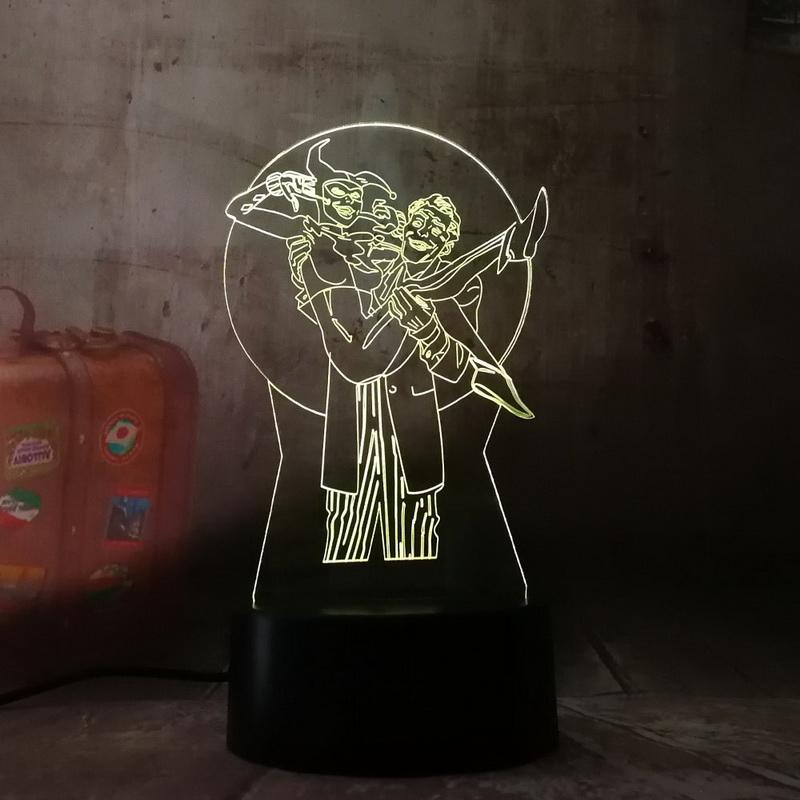 Marvel Harley Quinn Joker Suicide Squad 3D Illusion Lamp Night Light