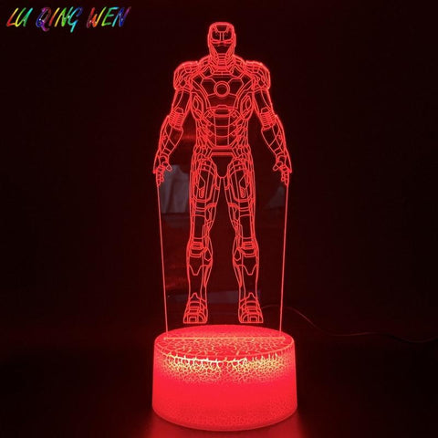 Image of Marvel Iron Man Figure 3D Illusion Lamp Night Light
