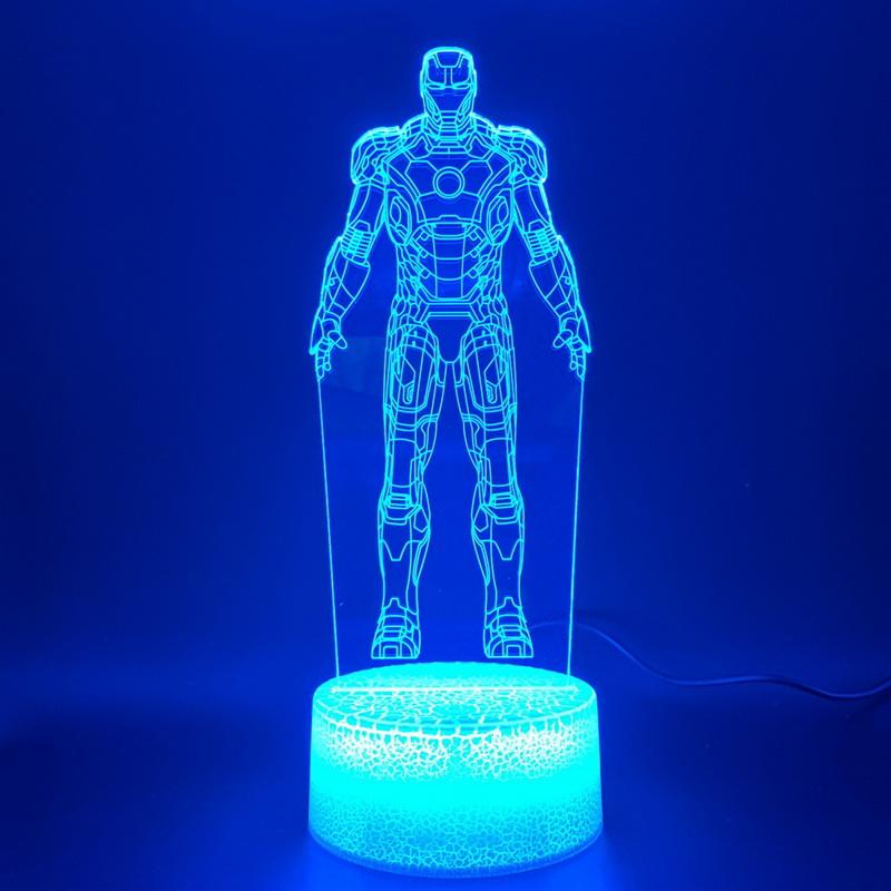 Marvel Iron Man Figure 3D Illusion Lamp Night Light