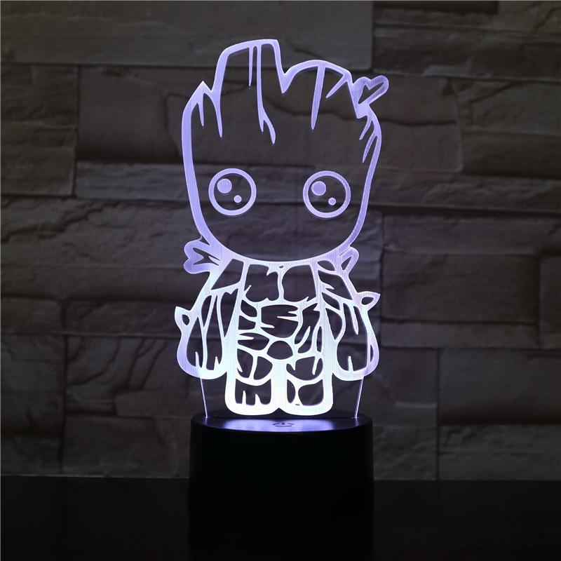 Marvel Movie Guardians of The Galaxy Groot 02 3D Illusion Lamp Night Light