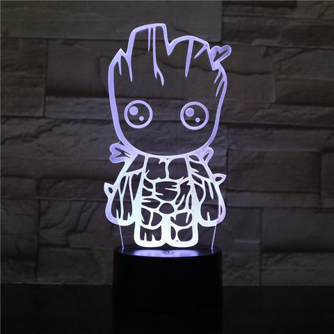 Image of Marvel Movie Guardians of The Galaxy Groot 02 3D Illusion Lamp Night Light