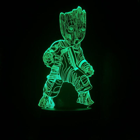 Image of Marvel Super Hero Groot 3D Illusion Lamp Night Light