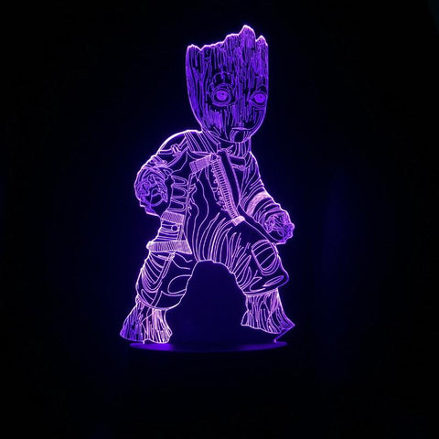 Image of Marvel Super Hero Groot 3D Illusion Lamp Night Light