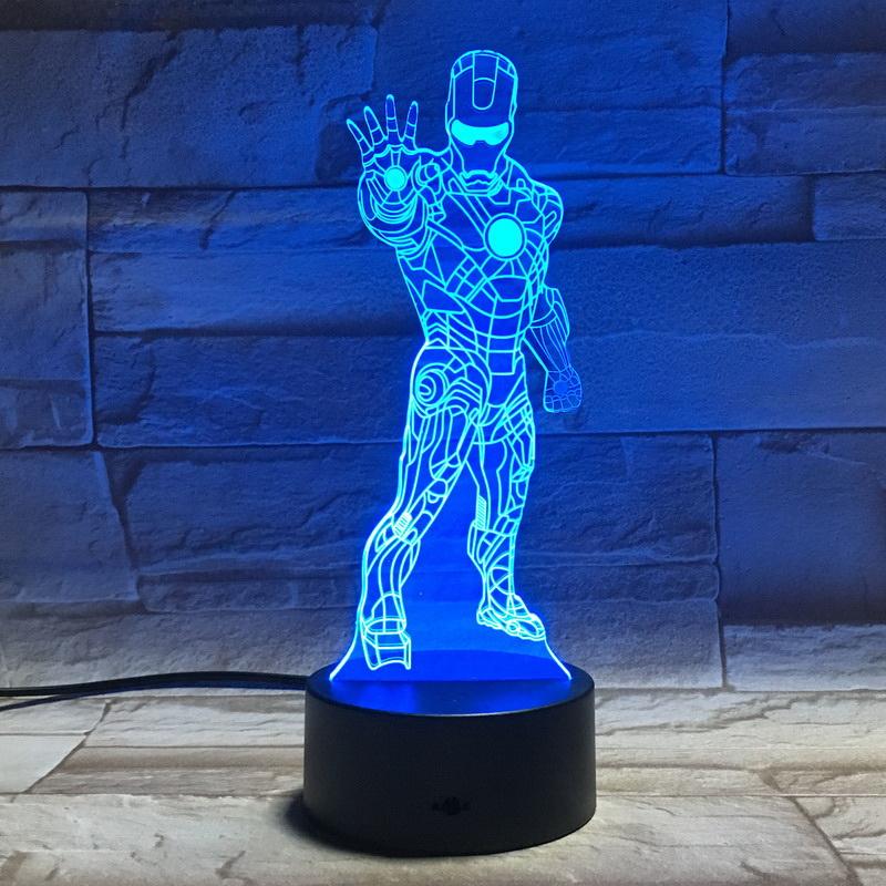 Marvel Super Hero Iron Man 3D Illusion Lamp Night Light