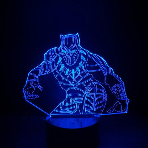 Image of Marvel Superhero Black Panther Trevor Zarathustra Marvels The Avengers 3D Illusion Lamp Night Light