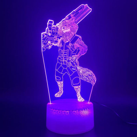 Image of Marvel Superhero Rocket Raccoon Figure 3D Illusion Lamp Night Light