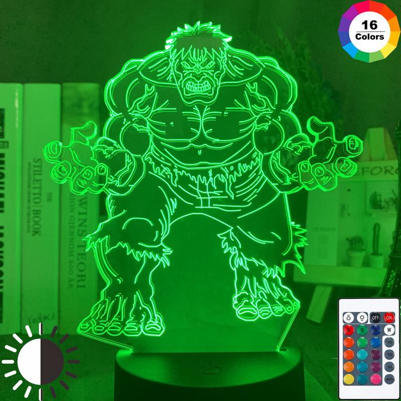 Marvel Superhero The Hulk 3D Illusion Lamp Night Light
