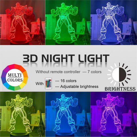 Image of Marvel Thanos Figure 3D Illusion Lamp Night Light