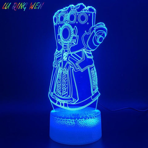 Image of Marvel Thanos Glove Design 3D Illusion Lamp Night Light