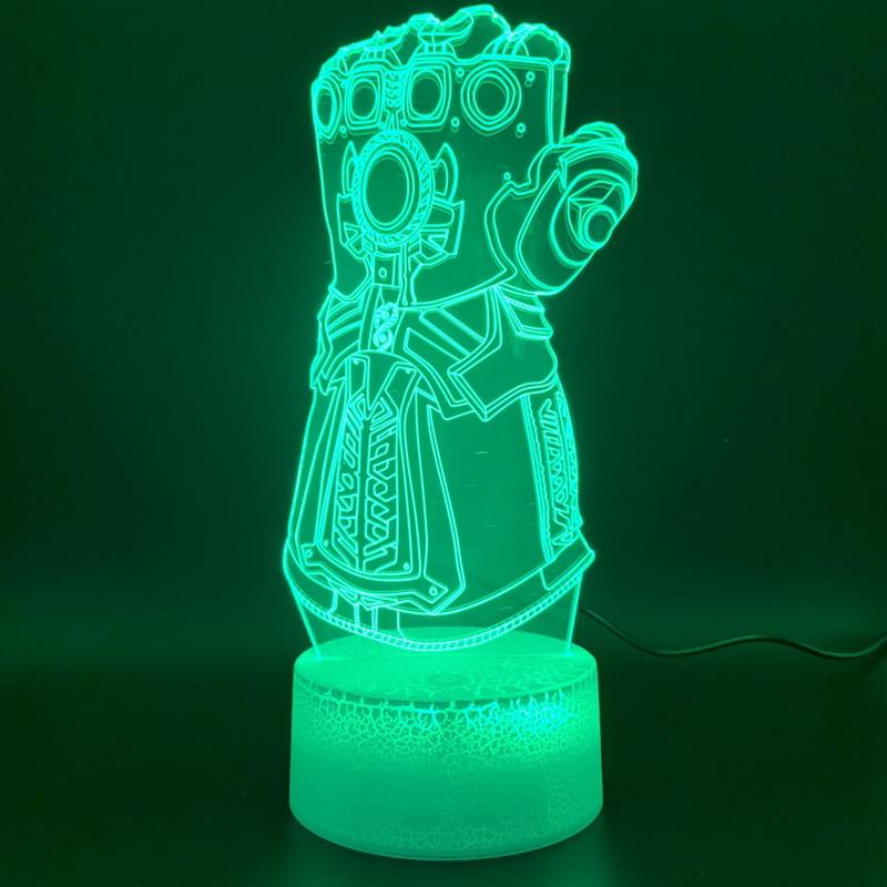 Marvel Thanos Glove Design 3D Illusion Lamp Night Light