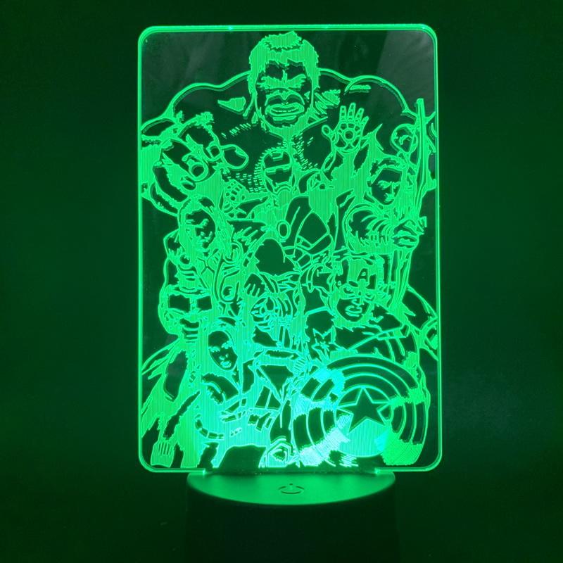 Marvel The Avengers Endgame Superheros Compil 3D Illusion Lamp Night Light